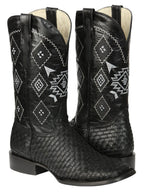 El General Men's Petatillo Crazy Black Rodeo Boots 44884 - OriginalWestern.com