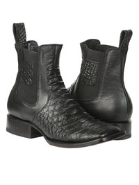 El General Men's Phyton Imitation Black Ankle Boots 45093 - OriginalWestern.com