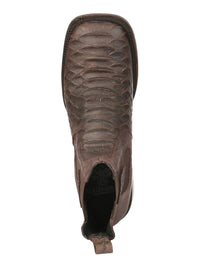 El General Men's Phyton Imitation Brown Ankle Boots 45092 - OriginalWestern.com