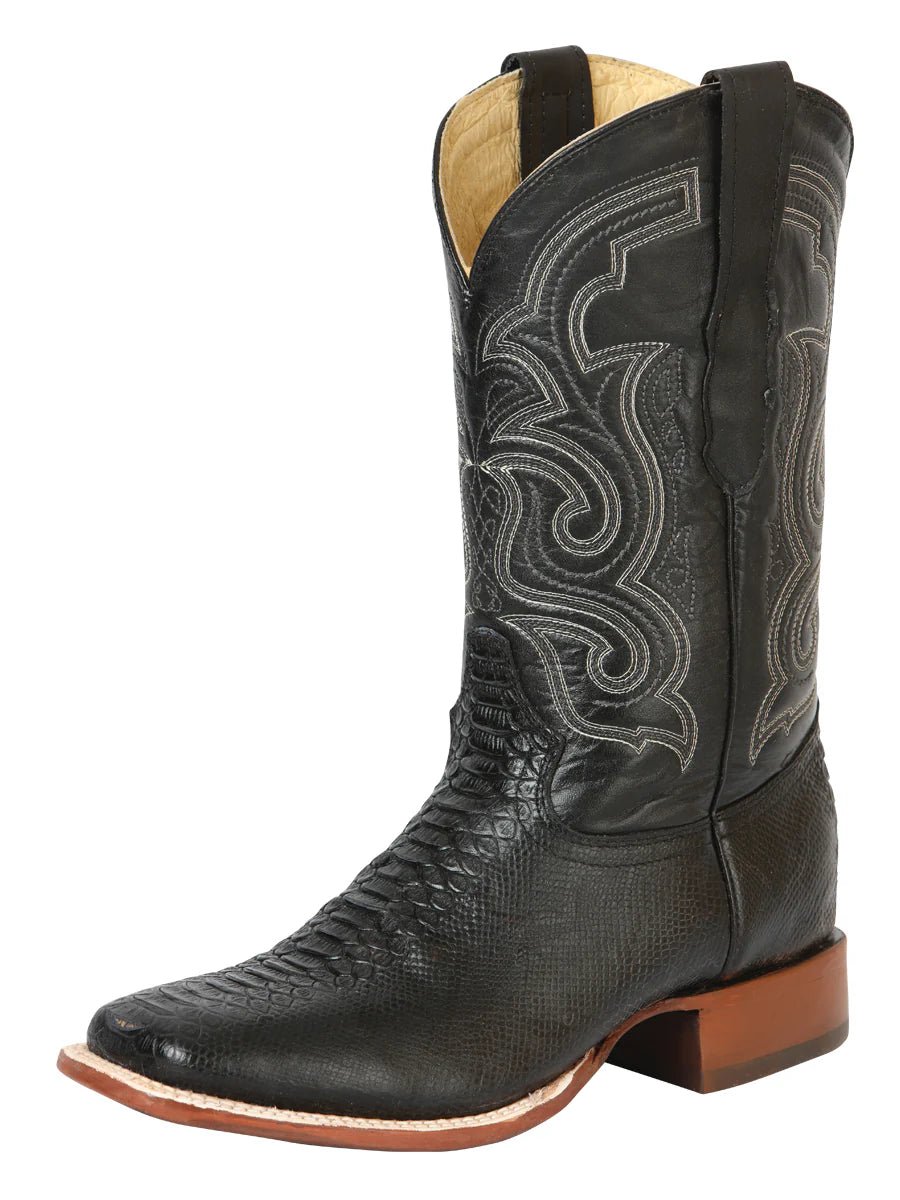 El General Men's Phyton Imitation Rodeo Boots–Black 45433 - OriginalWestern.com
