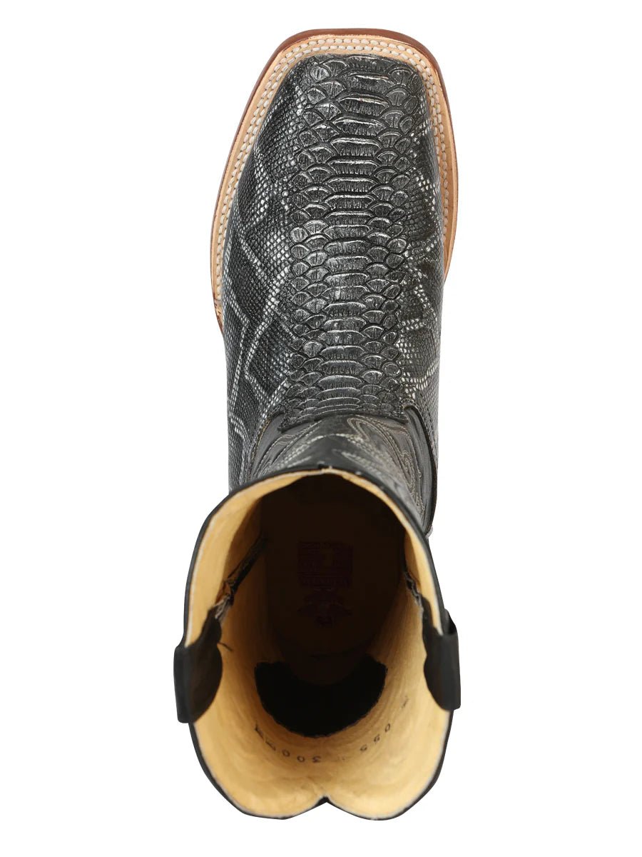 El General Men's Phyton Imitation Rodeo Boots–Gray 45432 - OriginalWestern.com