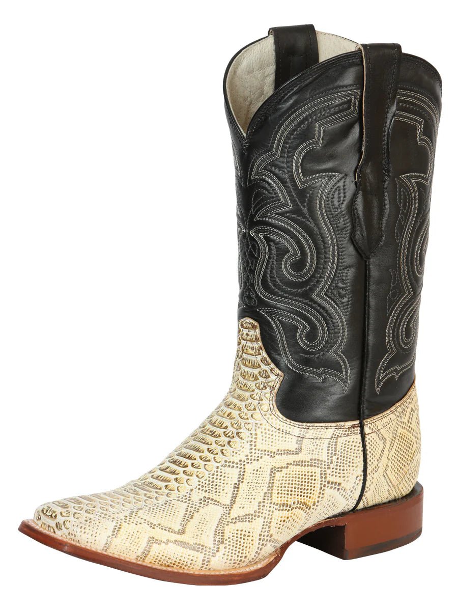 El General Men's Phyton Imitation Rodeo Boots–Natural 45436 - OriginalWestern.com