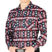 El General - Men’s Red Western Shirt with Bold Desert-Inspired Patterns 44214 - OriginalWestern.com