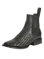El General Men's Rodeo Black Petatillo Woven Ankle Boots 45181 - OriginalWestern.com