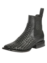 El General Men's Rodeo Black Petatillo Woven Ankle Boots 45181 - OriginalWestern.com