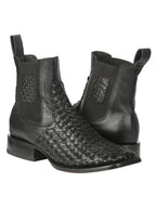 El General Men's Rodeo Black Petatillo Woven Ankle Boots 45181 - OriginalWestern.com