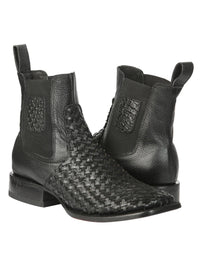 El General Men's Rodeo Black Petatillo Woven Ankle Boots 45181 - OriginalWestern.com