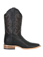 El General Men's Rodeo Boot–Embossed Woven Leather–Black 41790 - OriginalWestern.com