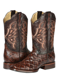 El General Men's Rodeo Boot–Imit Pirarucu–Brown 44664 - OriginalWestern.com