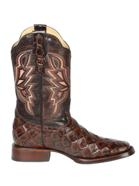 El General Men's Rodeo Boot–Imit Pirarucu–Brown 44664 - OriginalWestern.com