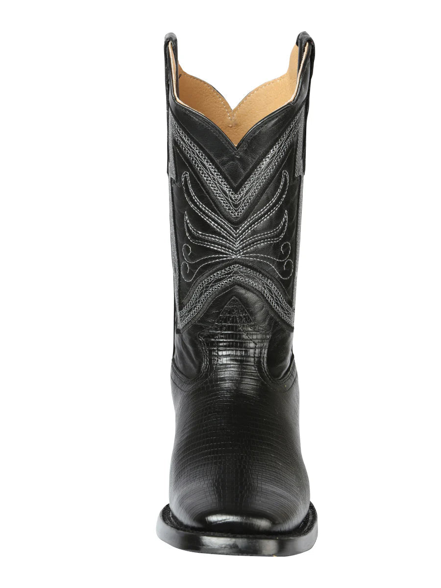 El General Men's Rodeo Boot–Imitation Lizard Black 44666 - OriginalWestern.com