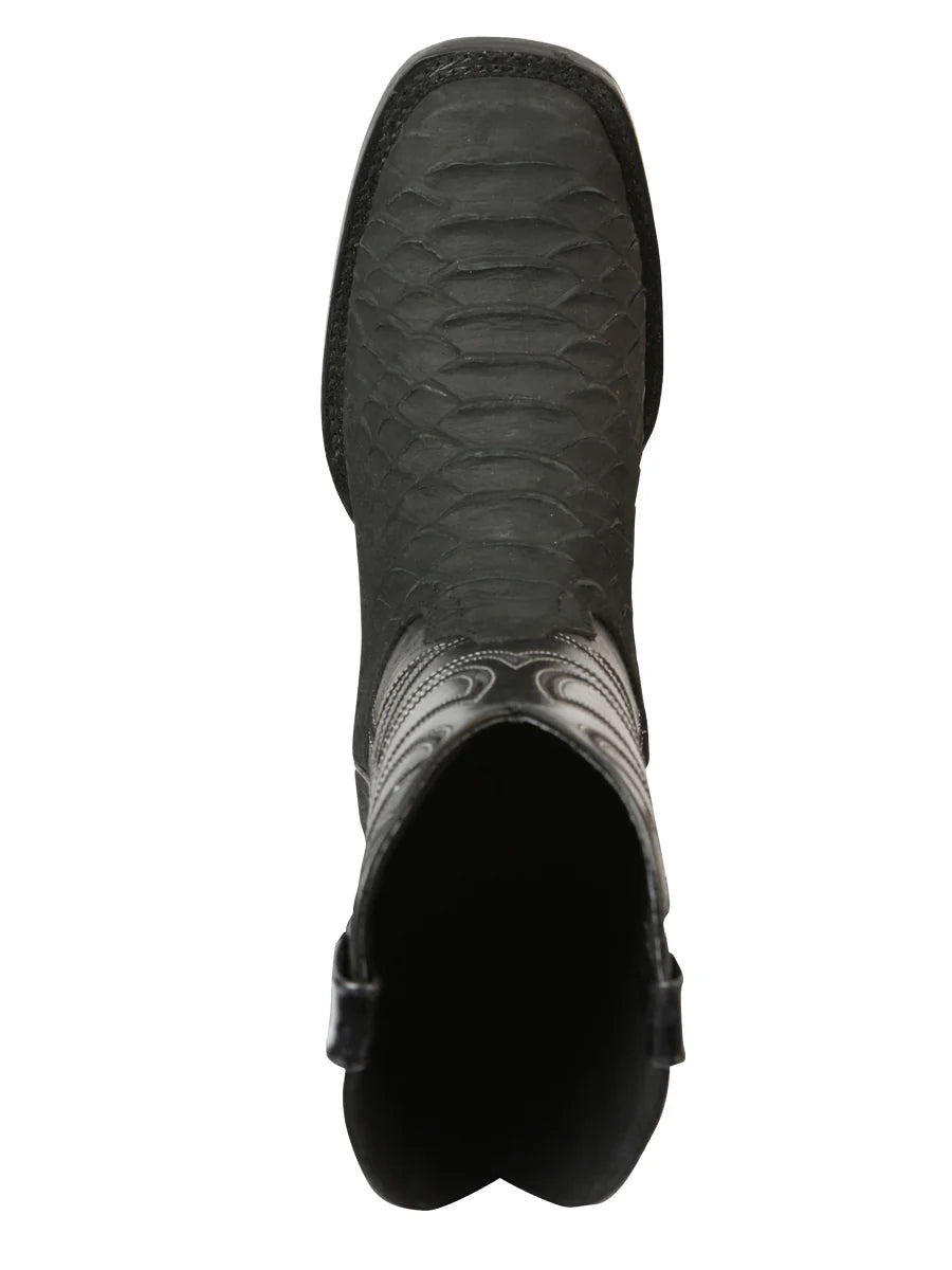 El General Men's Rodeo Boot Imitation Phyton–Black 45561 - OriginalWestern.com