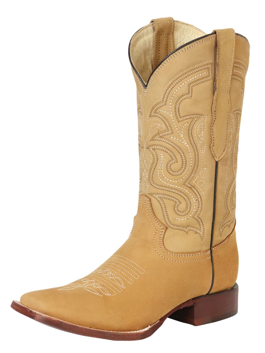 El General Men's Rodeo Boot–Nubuck Leather–Honey 45204 - OriginalWestern.com