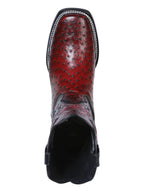 El General Men's Rodeo Boot–Printed Ostrich Burgundy 41901 - OriginalWestern.com