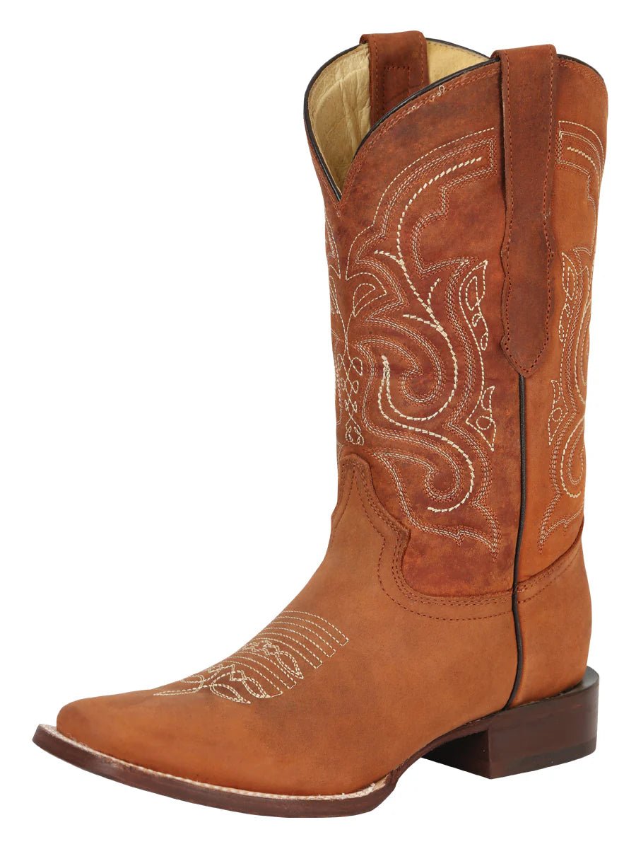 El General Men's Rodeo Boots–Crazy Leather–Cognac 45208 - OriginalWestern.com