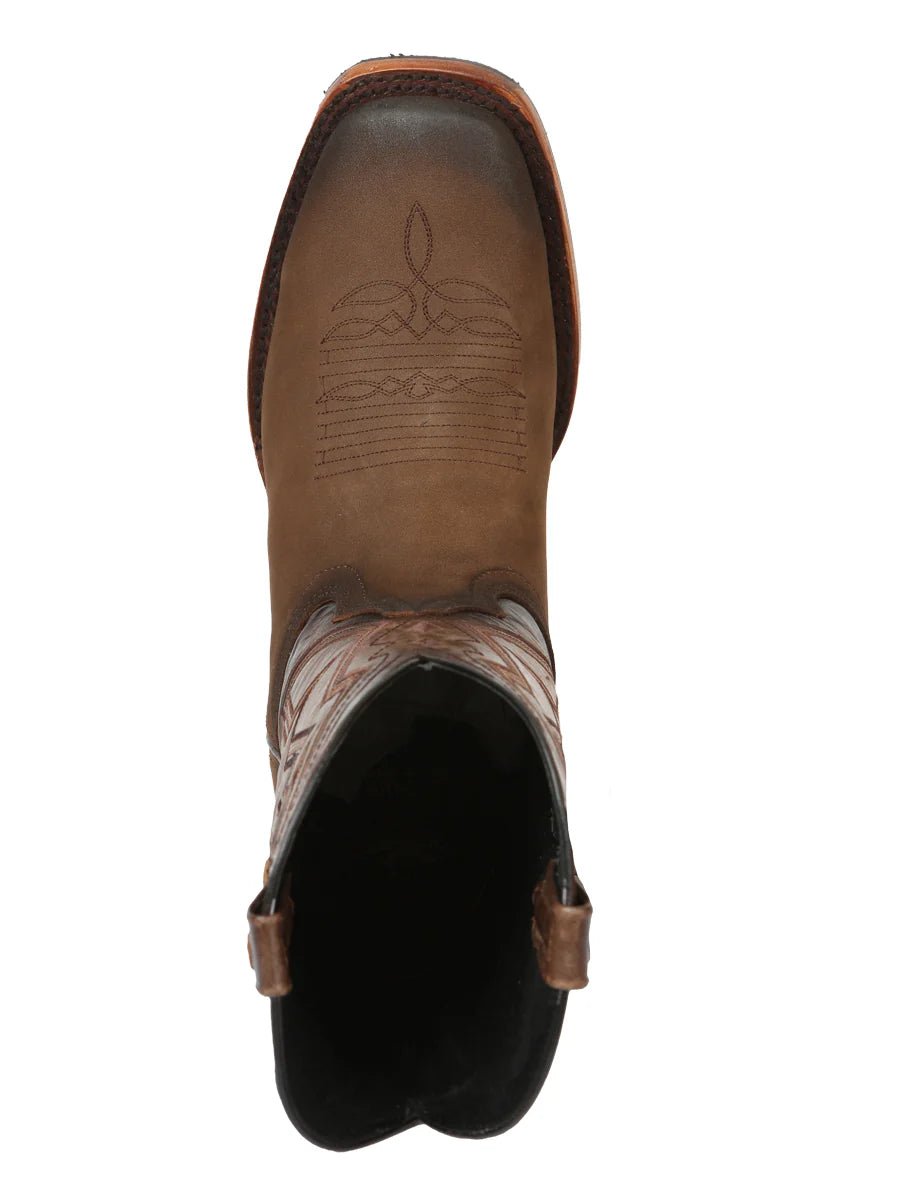 El General Men's Rodeo Boots–Nobuck Camel 45568 - OriginalWestern.com