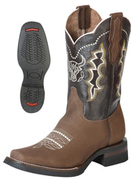 El General Men's Rodeo Boots–Nobuck Camel 51113 - OriginalWestern.com