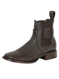El General Men's Rodeo Brown Petatillo Woven Ankle Boots 45177 - OriginalWestern.com
