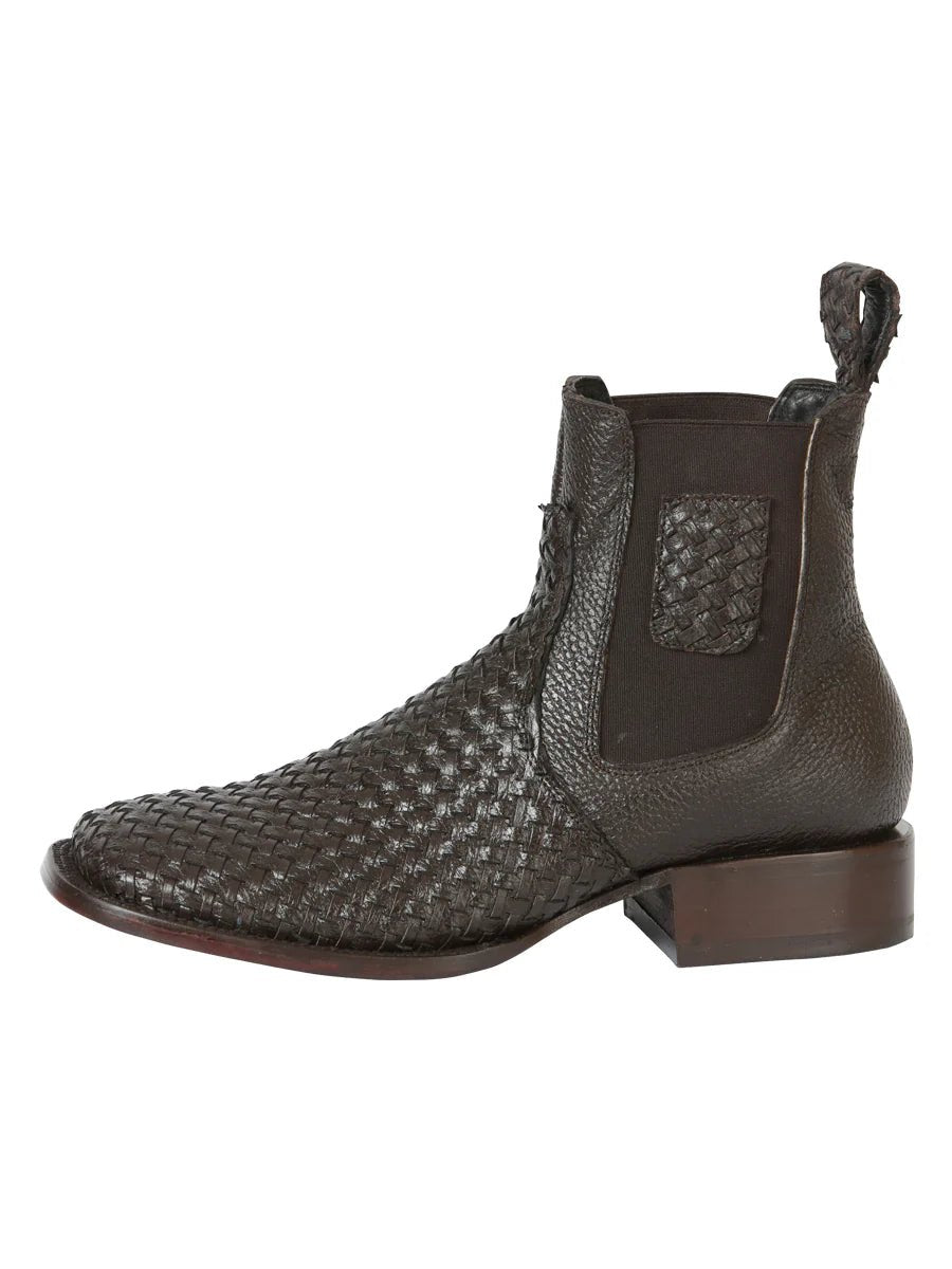 El General Men's Rodeo Brown Petatillo Woven Ankle Boots 45177 - OriginalWestern.com