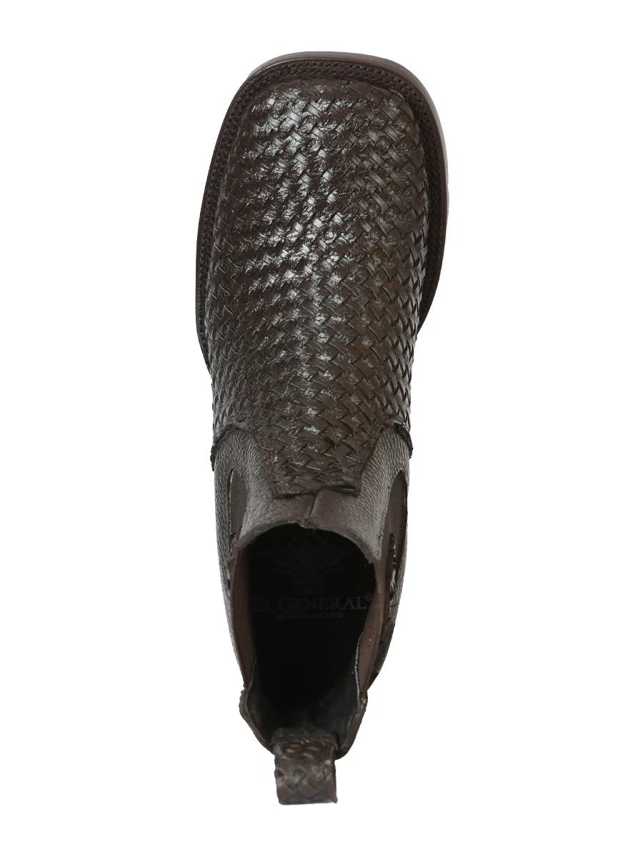 El General Men's Rodeo Brown Petatillo Woven Ankle Boots 45177 - OriginalWestern.com