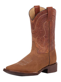 El General Men's Square Toe Cowboy Boot–Crazy Tan 43011 - OriginalWestern.com