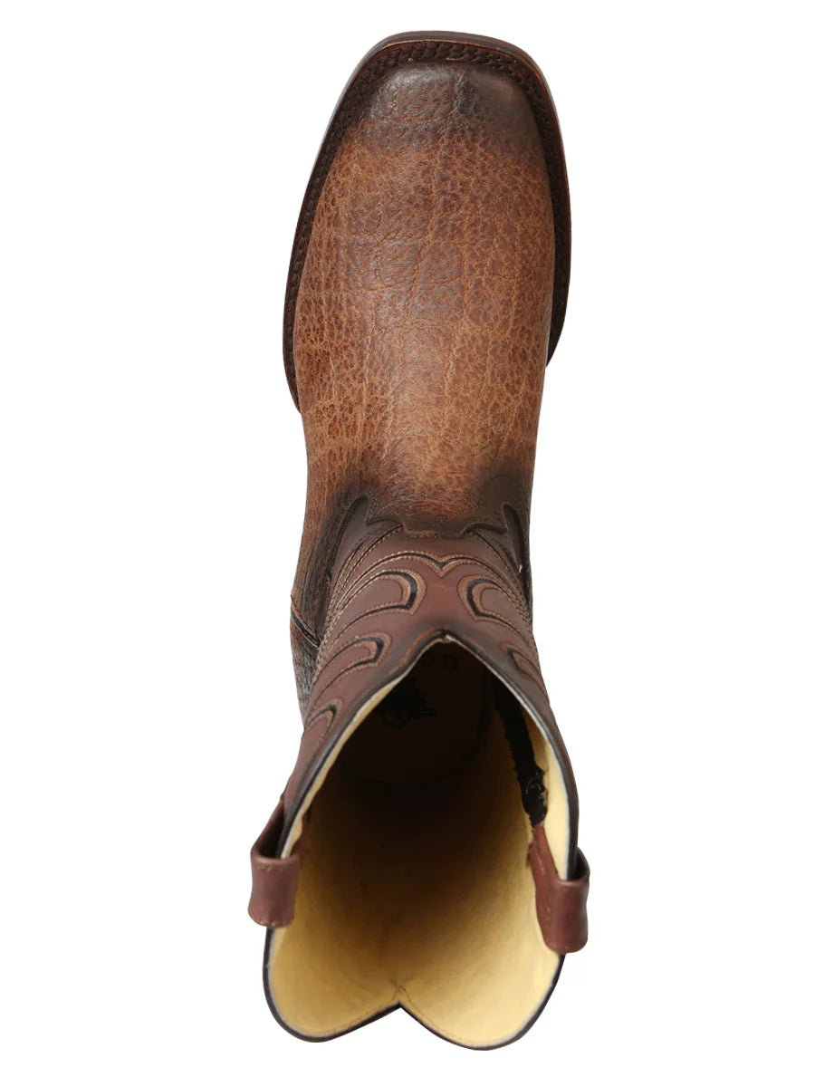 El General Men's Square Toe Cowboy Boot Elephant Print Brown Tobacco 45665 - OriginalWestern.com
