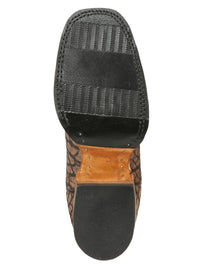 El General Men's Square Toe Cowboy Boot–Imitation Bull Neck Sand 45667 - OriginalWestern.com