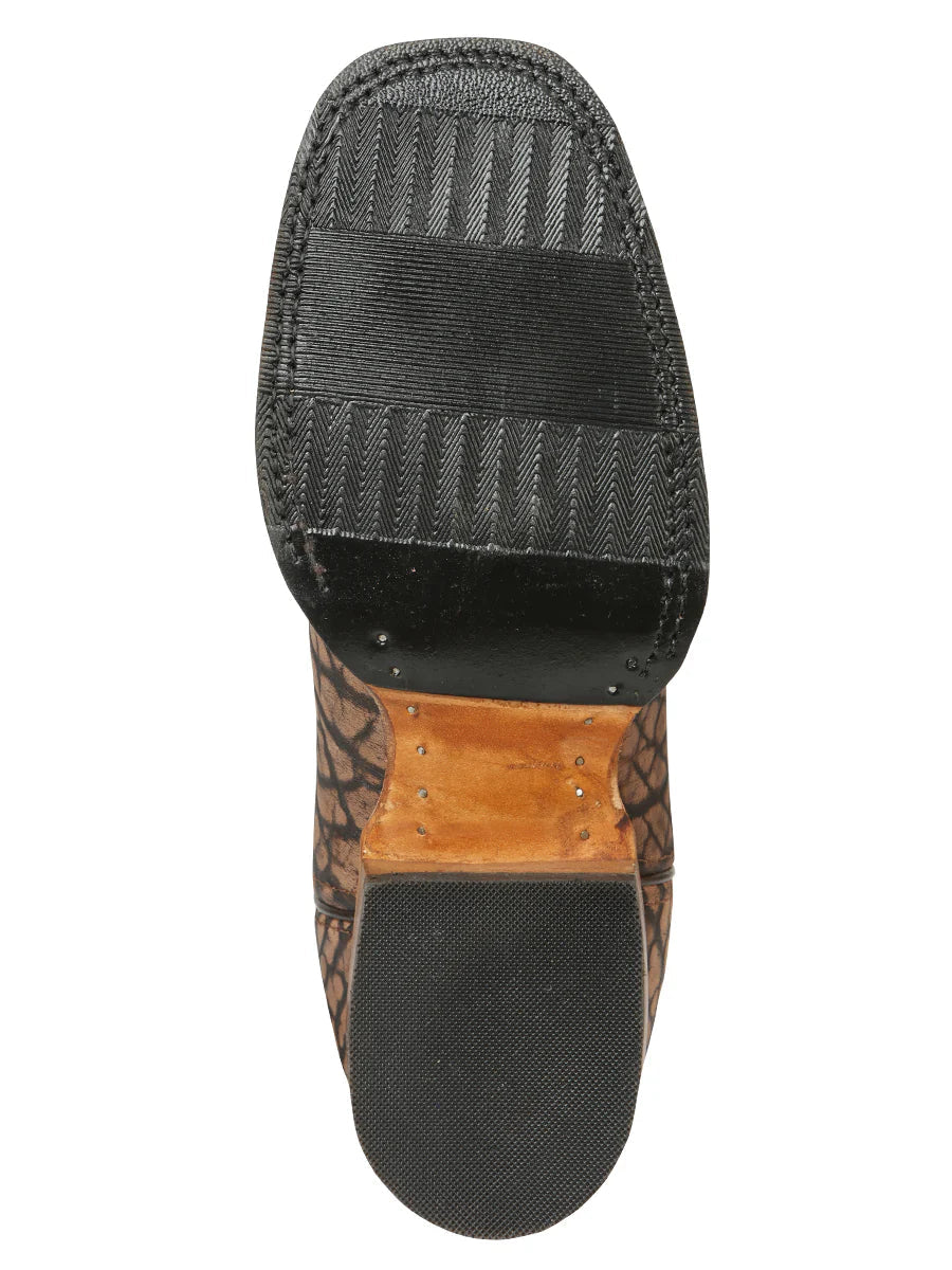 El General Men's Square Toe Cowboy Boot–Imitation Bull Neck Sand 45667 - OriginalWestern.com