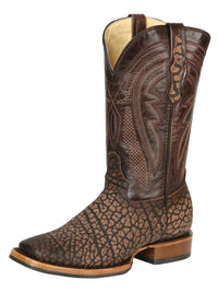El General Men's Square Toe Cowboy Boot–Imitation Bull Neck Sand 45667 - OriginalWestern.com