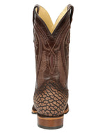 El General Men's Square Toe Cowboy Boot–Imitation Bull Neck Sand 45667 - OriginalWestern.com