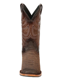 El General Men's Square Toe Cowboy Boot–Imitation Phyton Brown 45562 - OriginalWestern.com