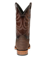 El General Men's Square Toe Cowboy Boot–Imitation Phyton Brown 45562 - OriginalWestern.com