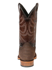 El General Men's Square Toe Cowboy Boot–Imitation Phyton Brown 45562 - OriginalWestern.com