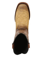 El General Men's Square Toe Cowboy Boot–Imitation Phyton–Honey 45563 - OriginalWestern.com