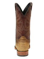 El General Men's Square Toe Cowboy Boot–Imitation Phyton–Honey 45563 - OriginalWestern.com