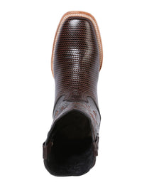 El General Men's Square Toe Leather Cowboy Boot–Printed Lizard 41791 - OriginalWestern.com