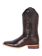El General Men's Square Toe Leather Cowboy Boot–Printed Lizard 41791 - OriginalWestern.com