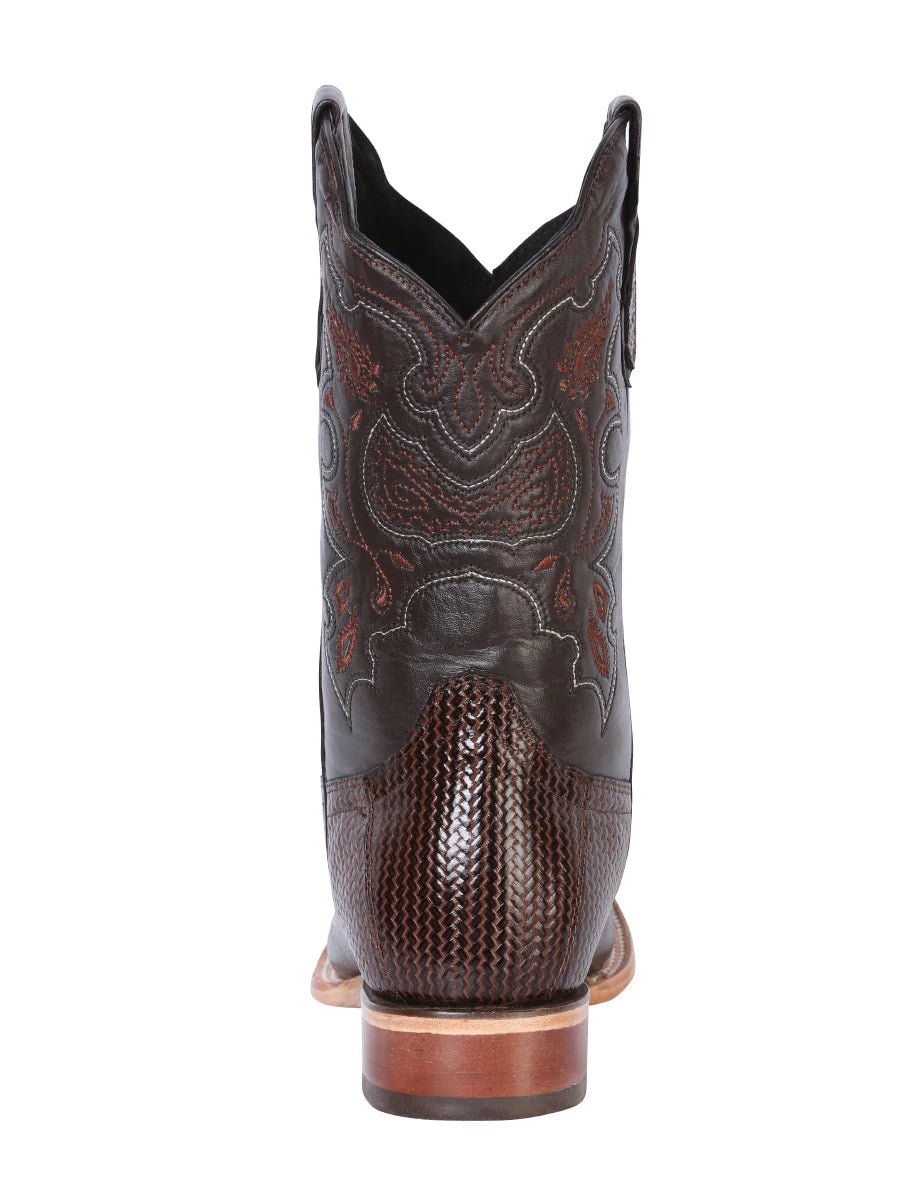 El General Men's Square Toe Leather Cowboy Boot–Printed Lizard 41791 - OriginalWestern.com