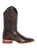 El General Men's Square Toe Leather Cowboy Boot–Printed Lizard 41791 - OriginalWestern.com