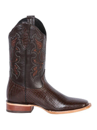 El General Men's Square Toe Leather Cowboy Boot–Printed Lizard 41791 - OriginalWestern.com