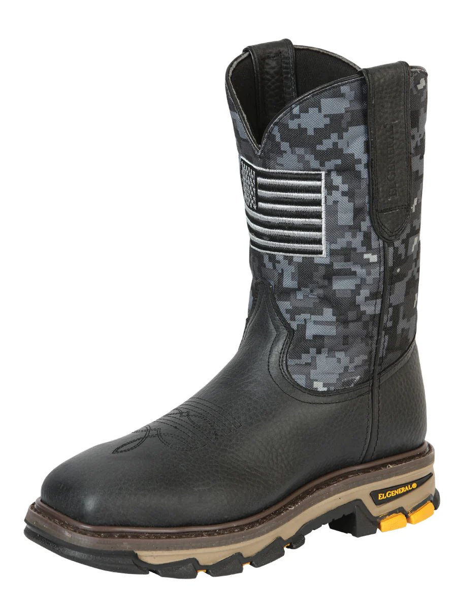 El General Men´s Steel Toe Work Boot – Bull Fight Leather – Black 44774 - OriginalWestern.com