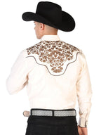 El General Men's Traditional Embroidered Western Charro Shirt - Beige/Gold 43299 - OriginalWestern.com