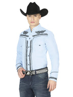 El General Men's Traditional Embroidered Western Charro Shirt Blue/Black 40785 - OriginalWestern.com