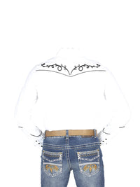 El General Men's Traditional Embroidered Western Charro Shirt - White/Black 44300 - OriginalWestern.com