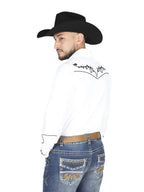 El General Men's Traditional Embroidered Western Charro Shirt - White/Black 44300 - OriginalWestern.com