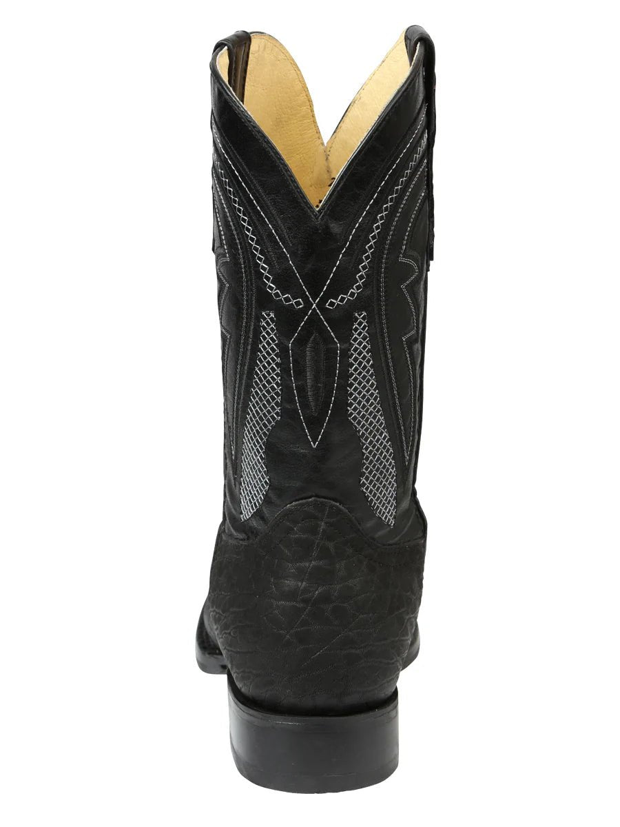 El General Men's Westeen Boots–Imitation Bull Neck Black 45666 - OriginalWestern.com