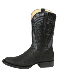 El General Men's Westeen Boots–Imitation Bull Neck Black 45666 - OriginalWestern.com