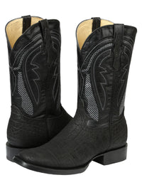 El General Men's Westeen Boots–Imitation Bull Neck Black 45666 - OriginalWestern.com