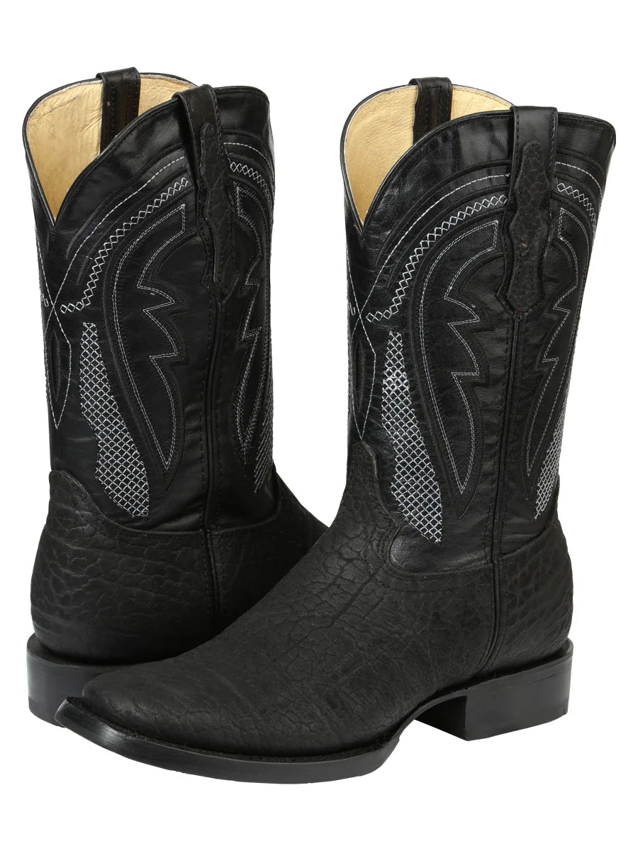 El General Men's Westeen Boots–Imitation Bull Neck Black 45666 - OriginalWestern.com