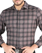 El General - Men’s Western Shirt in Moka-Olive Plaid 44712 - OriginalWestern.com